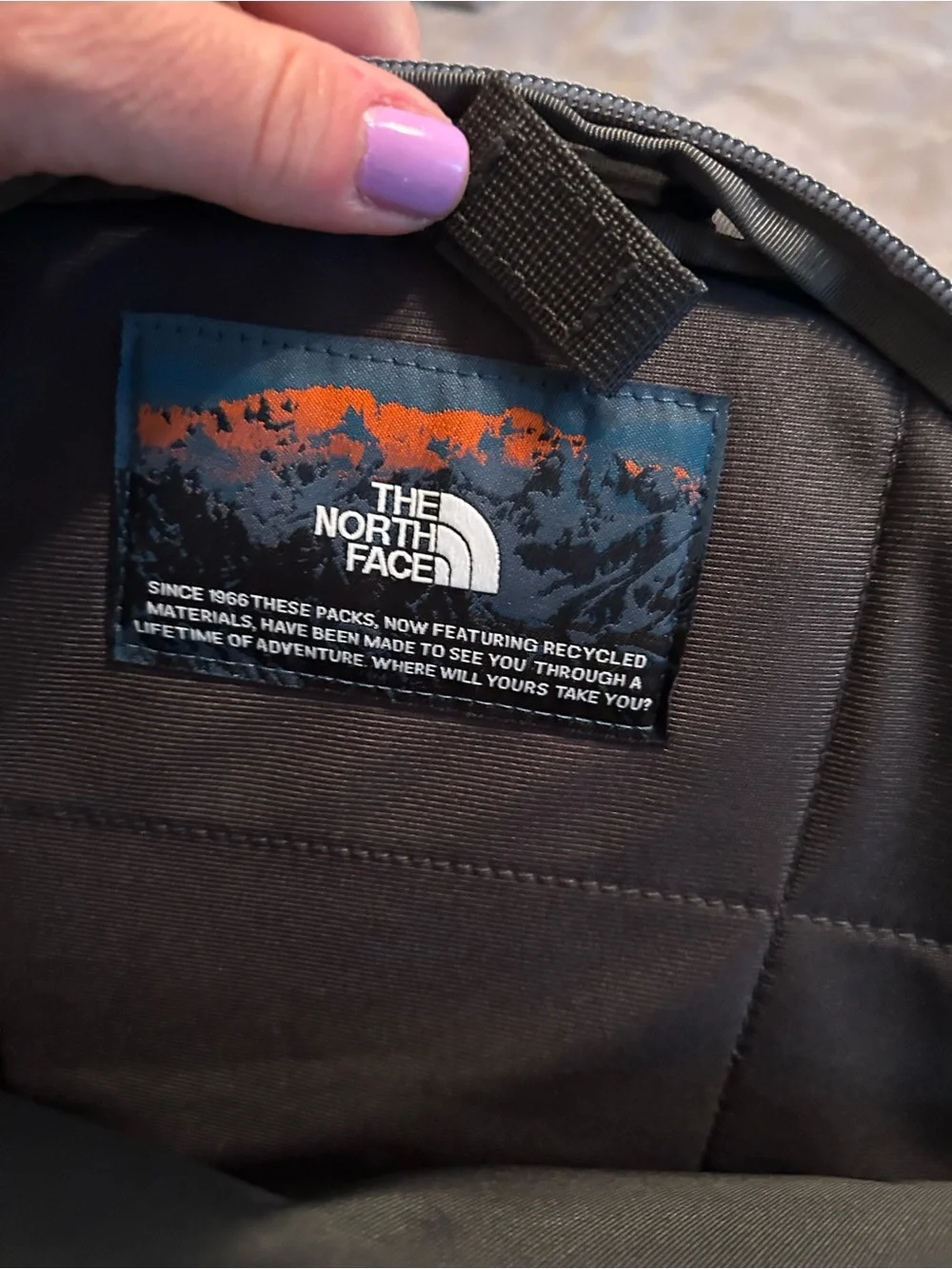 The North Face Borealis Light Gray and Charcoal Backpack - Picture 6 of 14